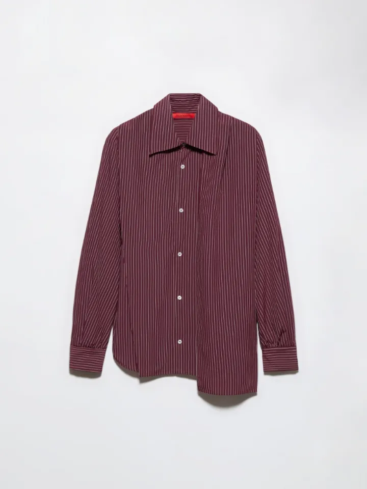Asymmetric striped shirt - cherry