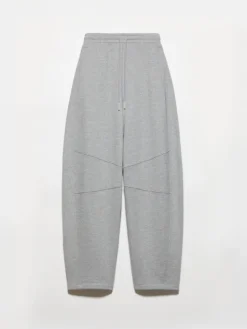 Barrel-leg cotton-fleece joggers - melange grey