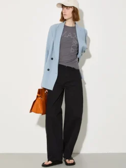 Barrel leg drill trousers - black