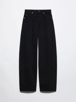 Barrel leg drill trousers - black