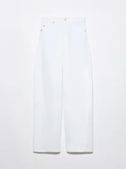 Barrel leg drill trousers - white