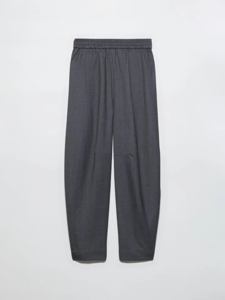 Barrel-leg grisaille trousers - grey