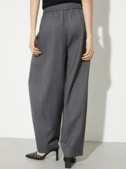 Barrel-leg grisaille trousers - grey