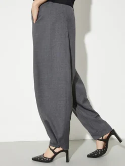 Barrel-leg grisaille trousers - grey