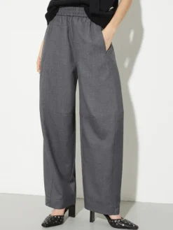 Barrel-leg grisaille trousers - grey