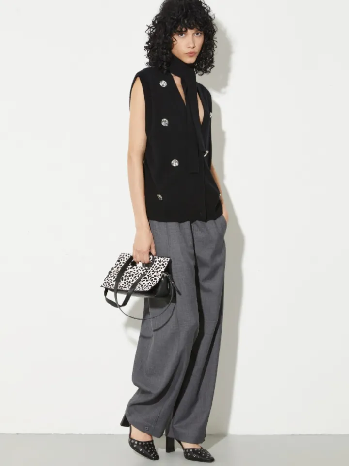 Barrel-leg grisaille trousers - grey