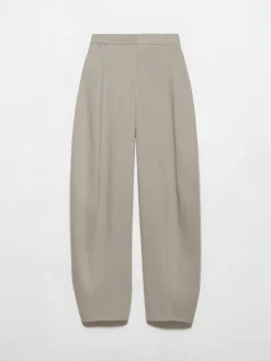 Barrel-leg stretch trousers - light grey