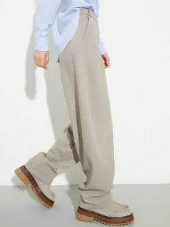 Barrel-leg stretch trousers - light grey
