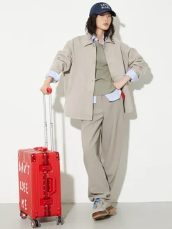 Barrel-leg stretch trousers - light grey