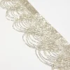 Bead and grosgrain belt - silver
