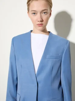 Belted single-breasted blazer - avio