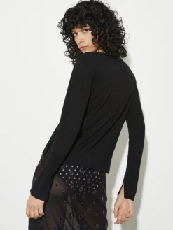 Boat-neck jumper - black