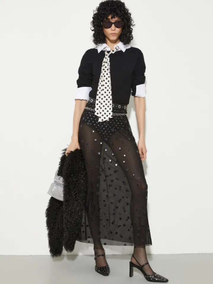 Boat-neck jumper - black