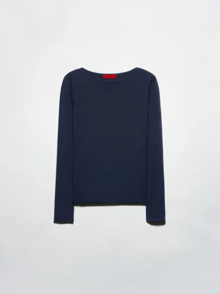 Boat-neck jumper - deep blue