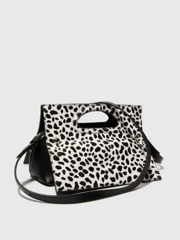 Bookbag calf-hair bag - white black