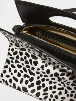 Bookbag calf-hair bag - white black