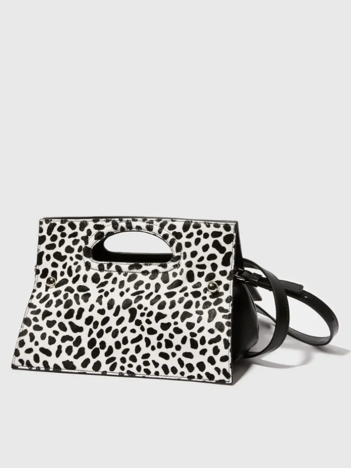 Bookbag calf-hair bag - white black