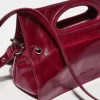 Bookbag glossy-leather bag - ruby