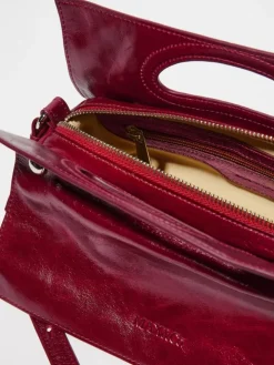 Bookbag glossy-leather bag - ruby
