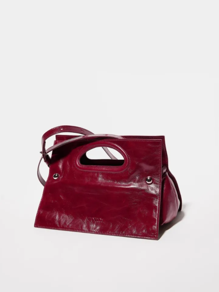 Bookbag glossy-leather bag - ruby