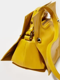 Bookbag glossy-leather bag - yellow