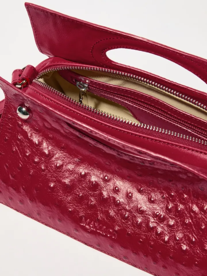 Bookbag textured-leather bag - red