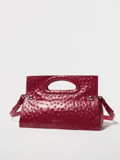 Bookbag textured-leather bag - red