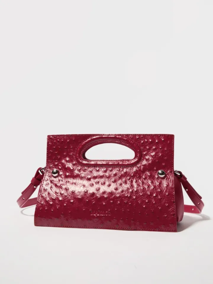 Bookbag textured-leather bag - red