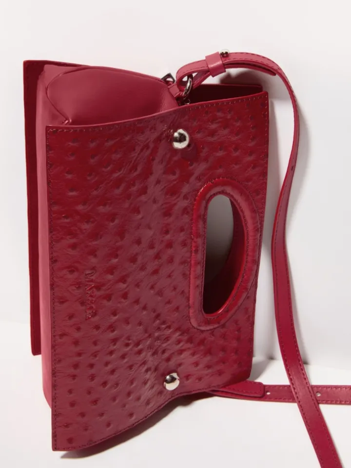 Bookbag textured-leather bag - red