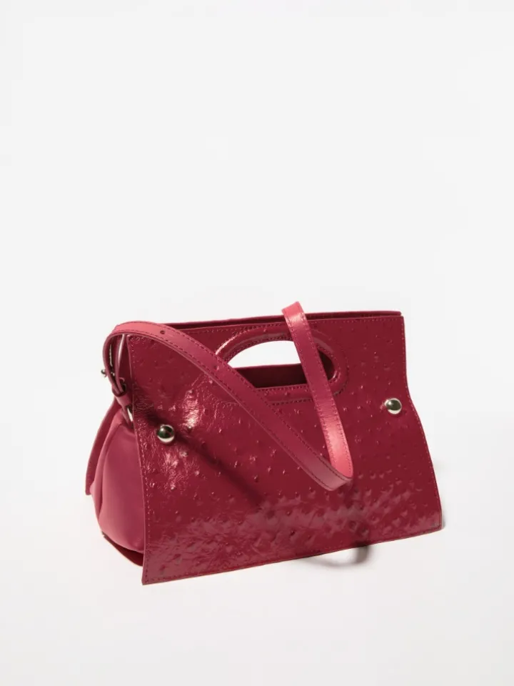 Bookbag textured-leather bag - red