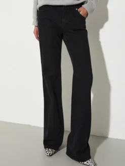 Bootcut black denim jeans - black