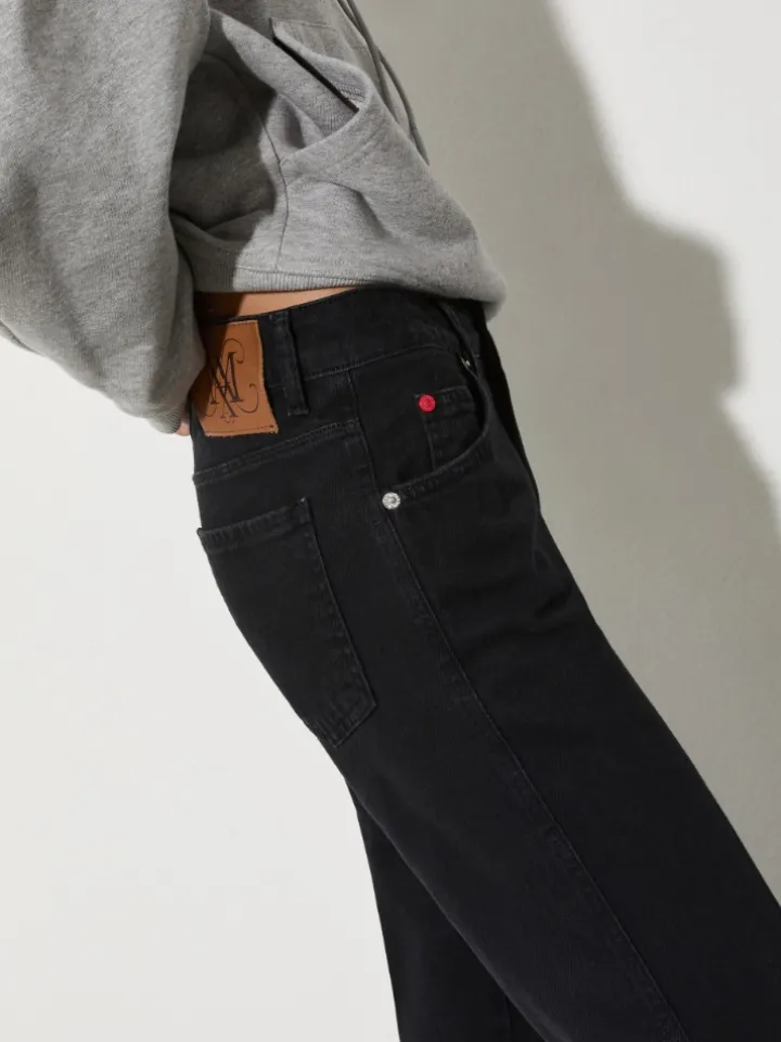 Bootcut black denim jeans - black