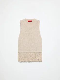 Bouclé knit top - ice