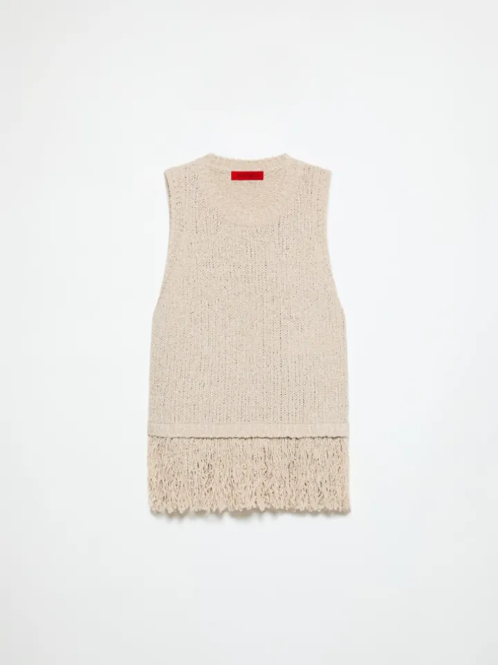 Bouclé knit top - ice