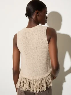 Bouclé knit top - ice