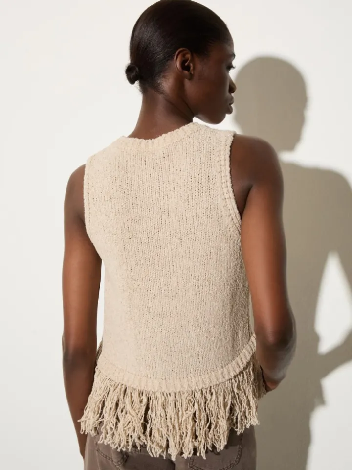 Bouclé knit top - ice