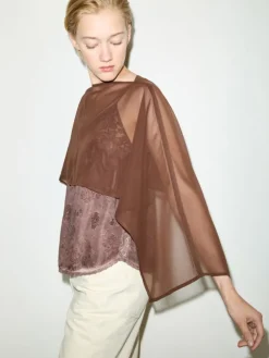 Chiffon shrug - brown