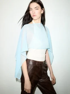 Chiffon shrug - light blue