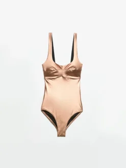 Corset-style swimsuit - bronze
