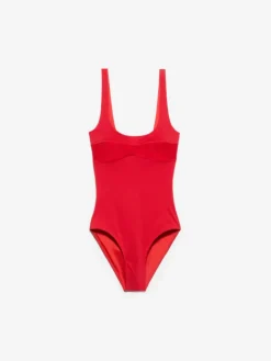 Corset-style swimsuit - red