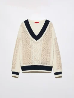 Cotton and lace jumper - milk