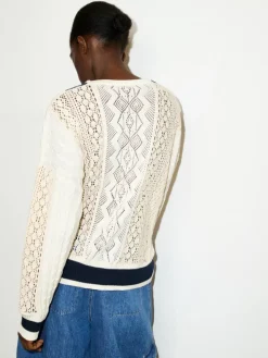 Cotton and lace jumper - milk
