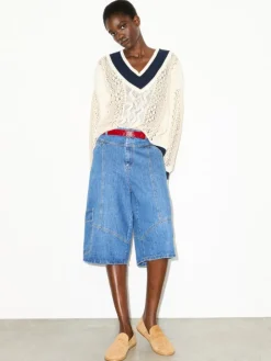 Cotton and lace jumper - milk