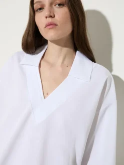 Cotton and linen layered T-shirt - optical white