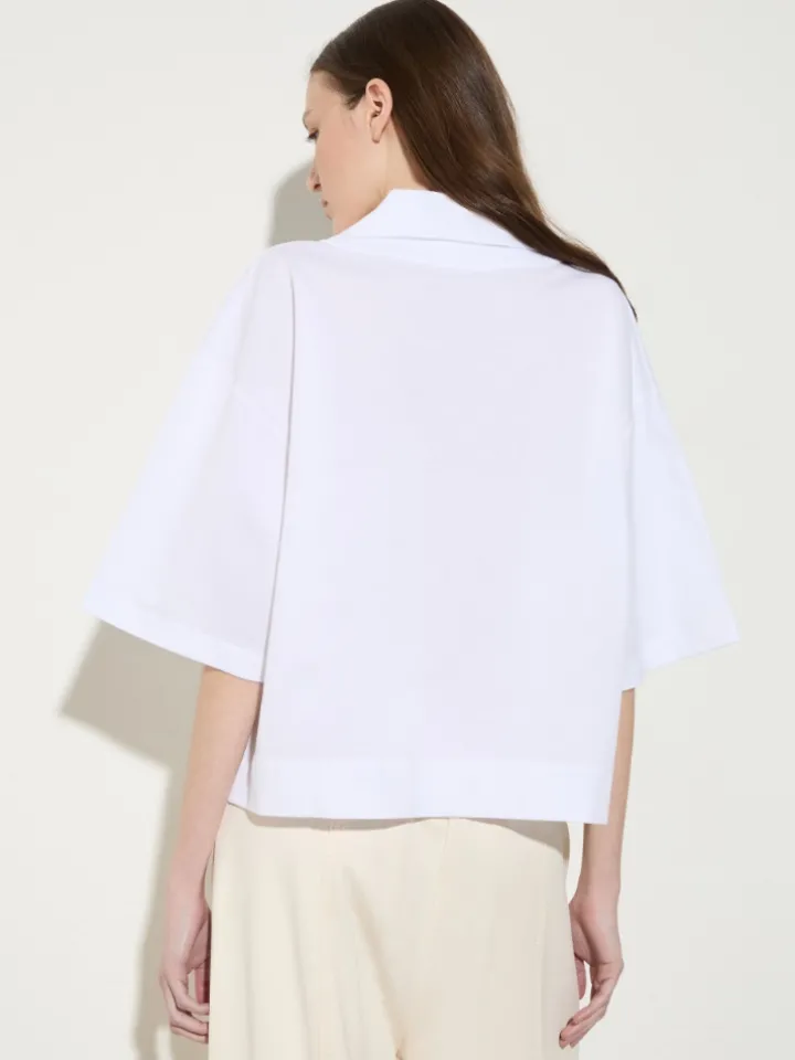Cotton and linen layered T-shirt - optical white