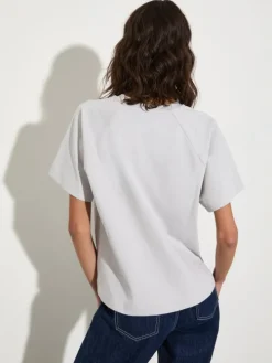 Cotton and linen T-shirt - light grey