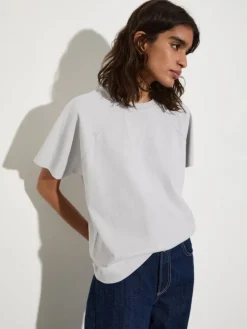 Cotton and linen T-shirt - light grey