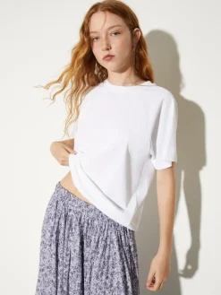 Cotton and linen T-shirt - optical white