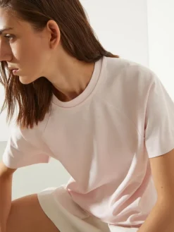 Cotton and linen T-shirt - pink