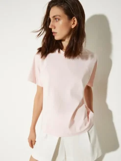 Cotton and linen T-shirt - pink